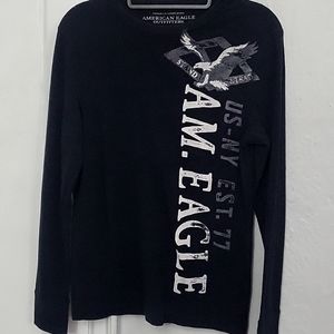 American Eagle Outfitters Navy Blue Long Sleeve Shirt